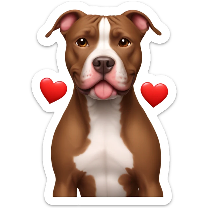 pitbull con corazón es  sticker