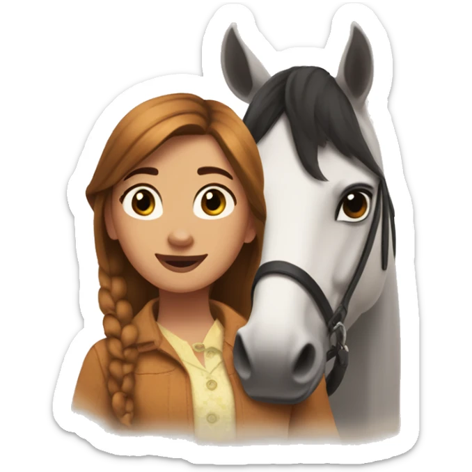 Abigail and her horse,Boomerang from Spirit riding free sticker