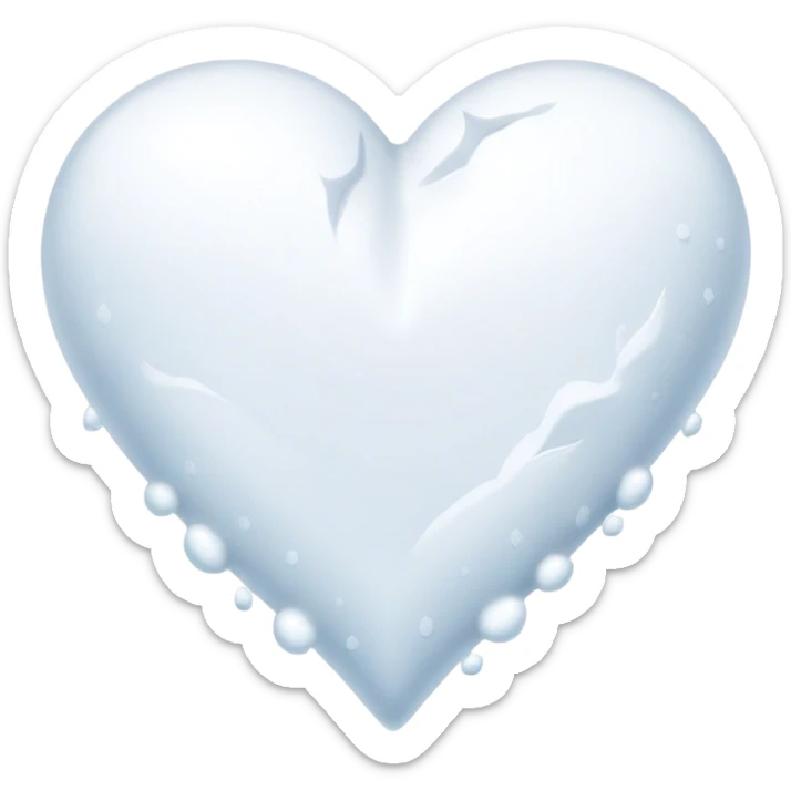 Snow heart sticker