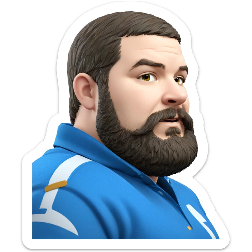 thoughtful gaze of a man sticker