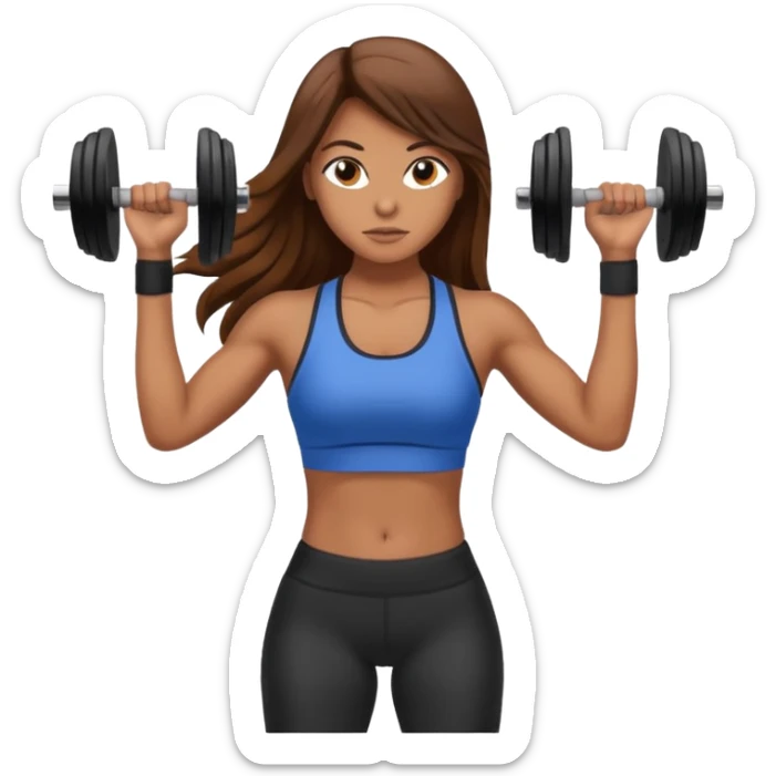 Gym girl tan skin and brown long hair  sticker
