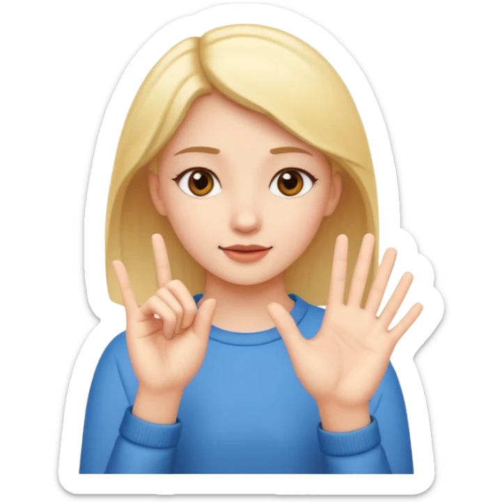 Una chica haciendo lengua de señas sticker