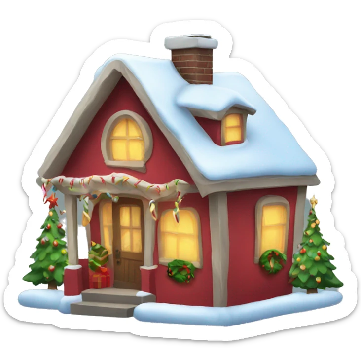 Christmas house sticker