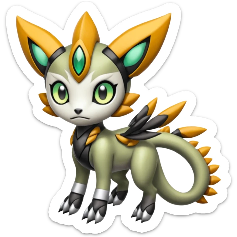 Meloetta-Wargreymon-Trico-Pokémon-Digimon-Fakémon-fusion-hybrid-creature sticker