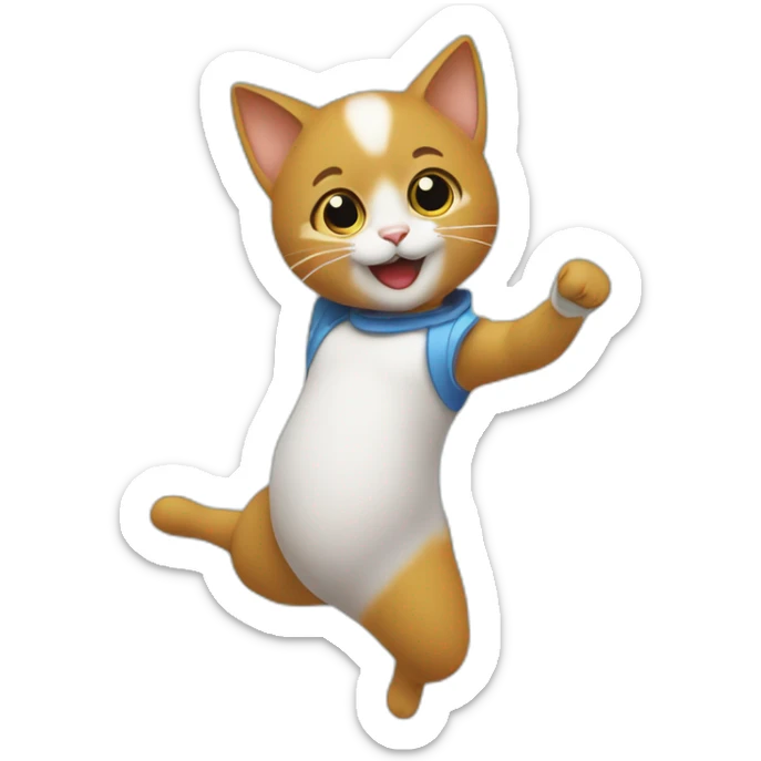 UN CHAT QUI n saute le monde sur un bebe qui danse et puis le logoyoutube tombe sur un bebe sticker