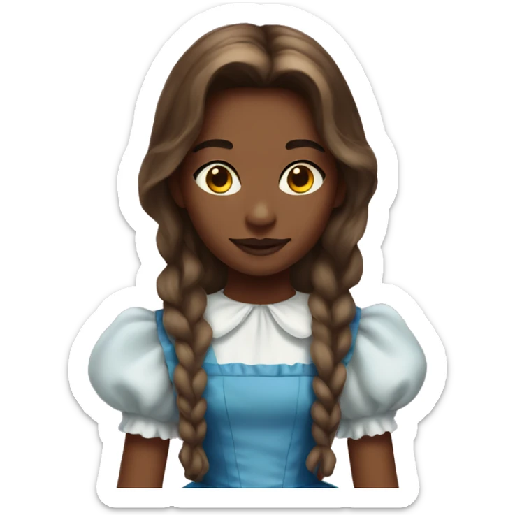 alice-wonderland-halloween with brown hair and brown skin sticker