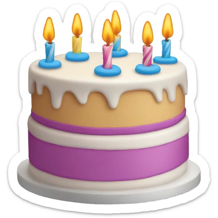 Birthday cake sticker