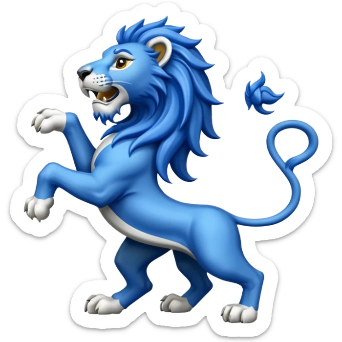 Lion rampant emoji like chelsea football team with blue and white without crest just lion rampant sticker