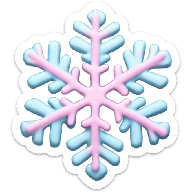 pastel pink snowflake  sticker