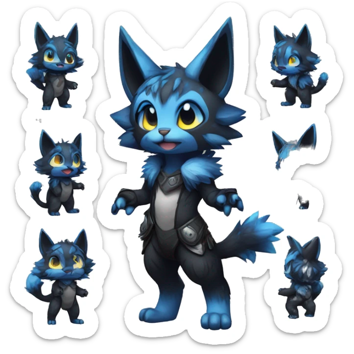 Anthro-Edgy-Cool-Dark-Contrast-Colors-Fantasy-Fur-Sona-Chibi-Shiny-Fakémon-Hybrid full body sticker