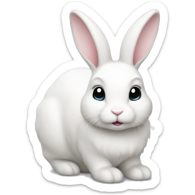 White bunny with sparkles  sticker