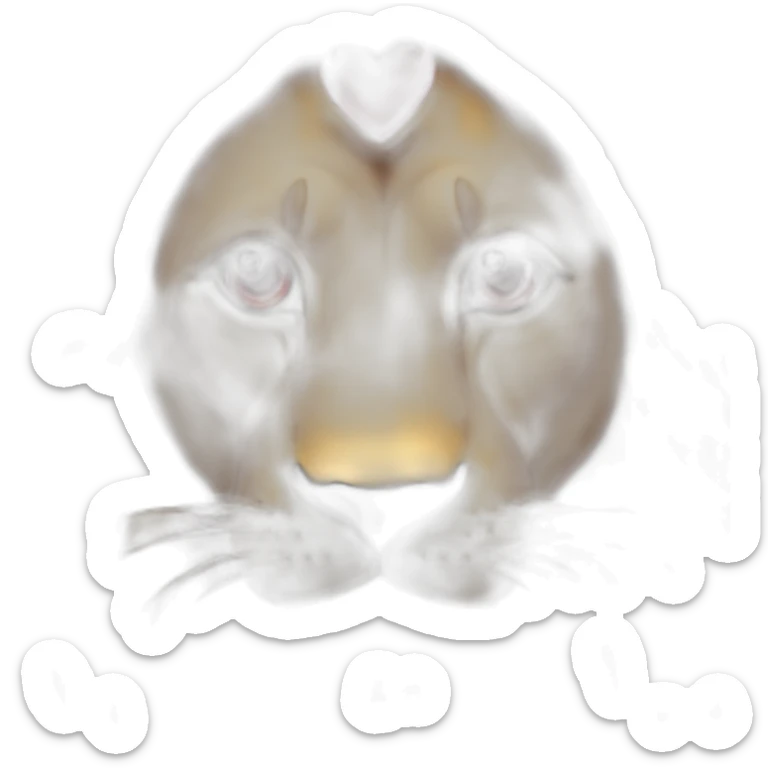 Lion face with huge red hearts in his eyes, he looks so much in love sticker