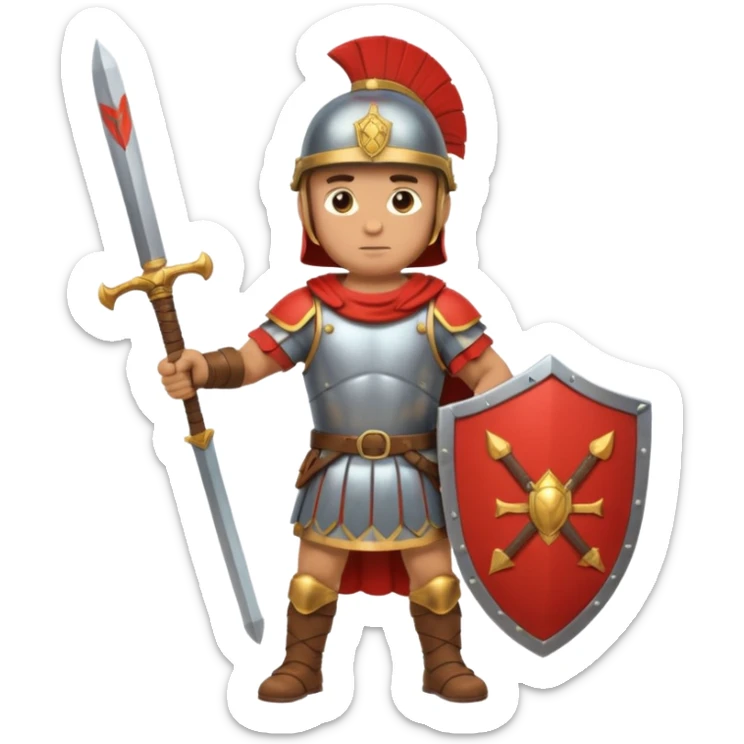 emoji de soldado romano alto y fuerte cuerpo entero sticker