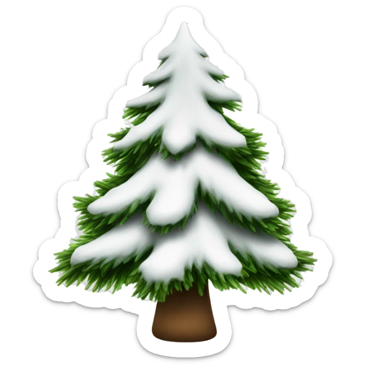  actual white fir christmas tree isolated.  sticker