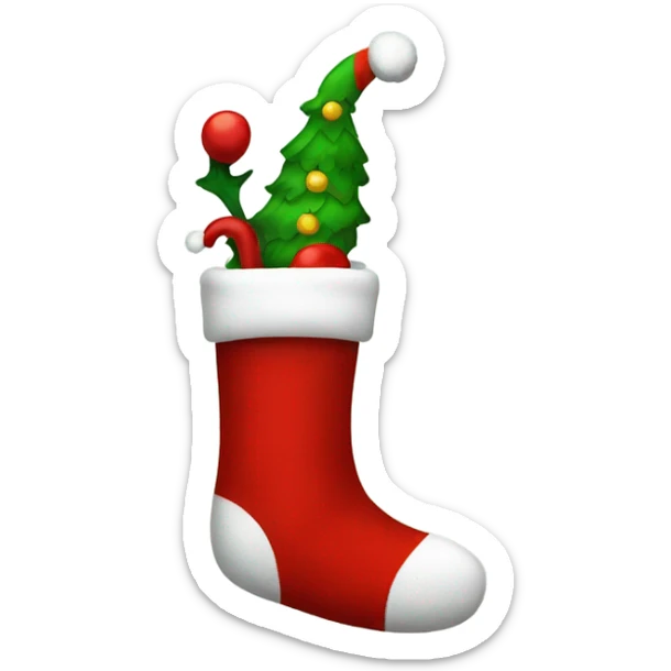 Santa sock sticker