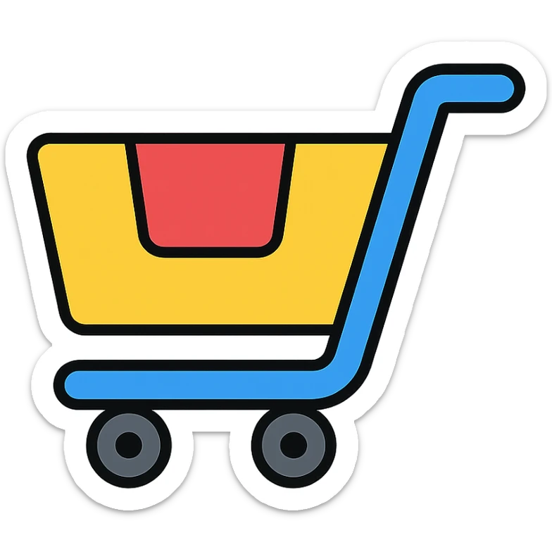 cart, lineal color outlined icon style, clean and professional look sticker