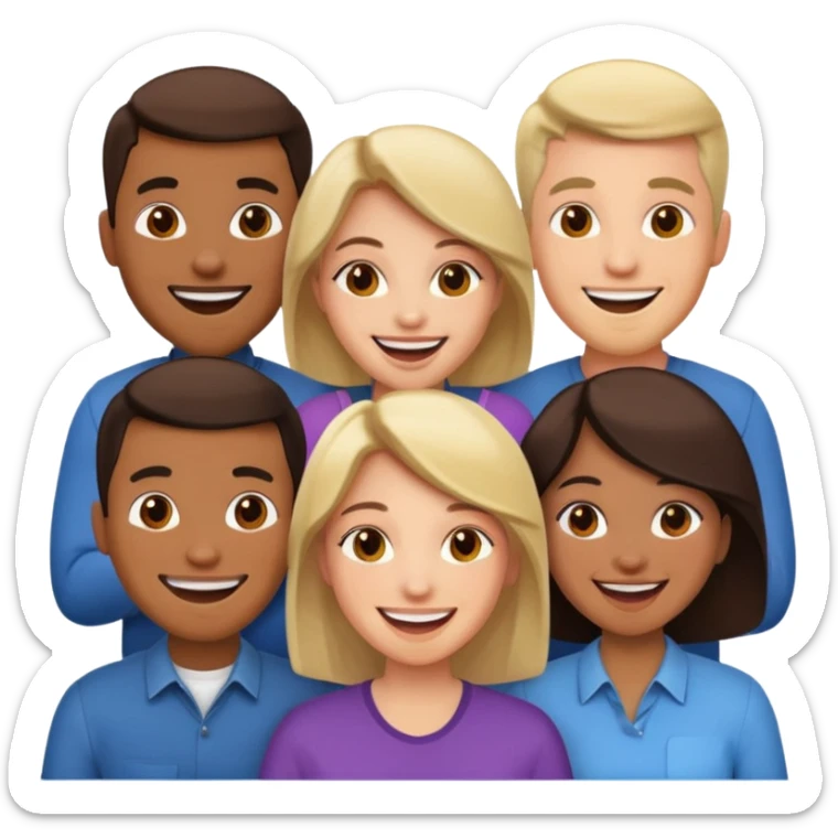 a group of 5 people all of diiferent ages  3men  2 women sticker