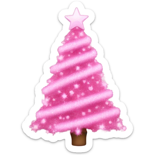 Pink Christmas tree  sticker