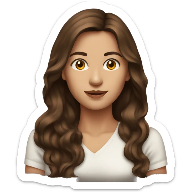 brown hair portrait women  sticker