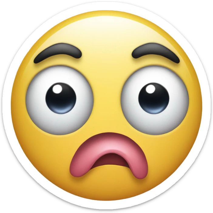 toungue out emoji but with mysterious cute look away eyes sticker