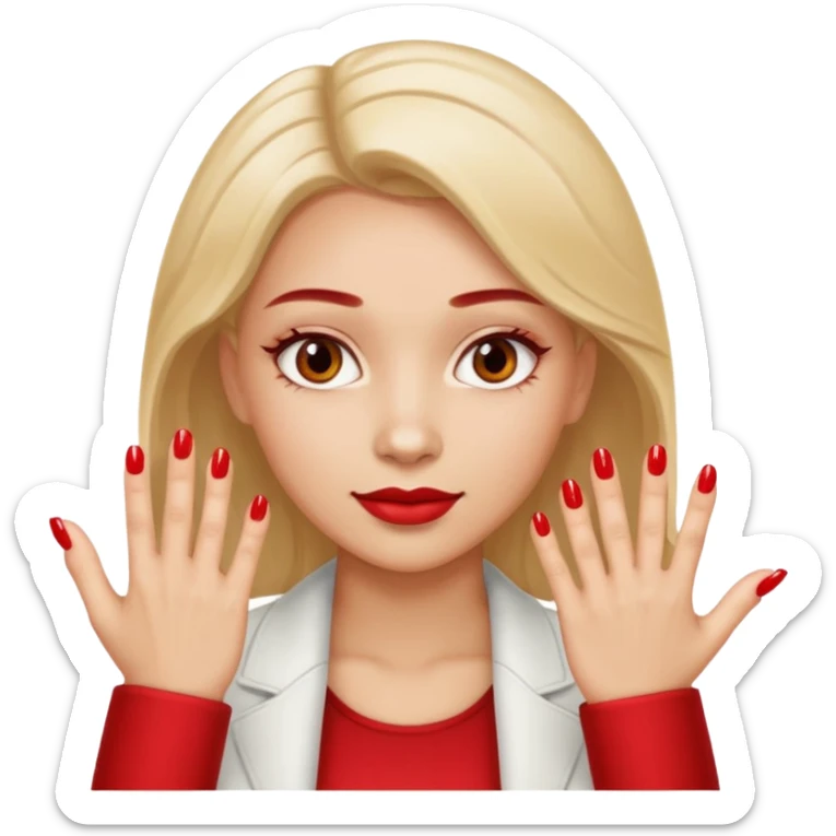 A normal human emoji with nails💅 this emoji but without the nail polish, a female with polished nails 💅  sticker