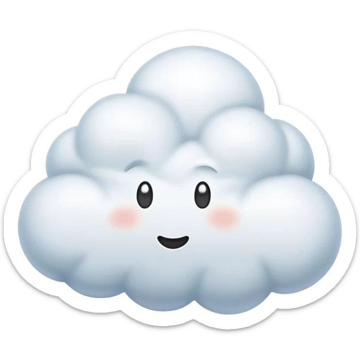 An emoji of a small, cartoon-style cloud puff, usually depicted as a soft, curved shape, representing a fart or gust of air. sticker