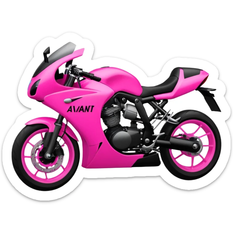 moto sportiva con scritta nera e solo avanti rosa fluorescente  sticker
