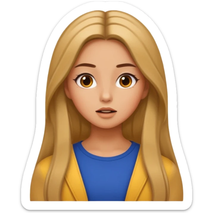 pretty long hair girl middle parted, amazed, good clothes, tanned, baddie, RELLY PREETY, BADDIE sticker