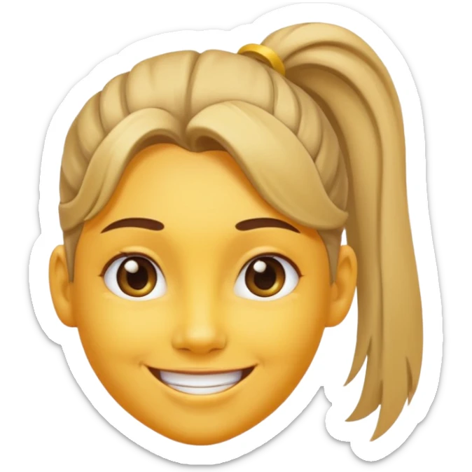 I want to have the regular puke emoji (the round yellow face) but with a pony tail, like Ariana Grande sticker