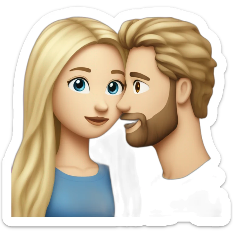 couple-consisting-a-white-girl-with-really-long-brown-straight-hair,-taller-white-man-with-blonde-hair-blue-eyes-and-beard kissing sticker
