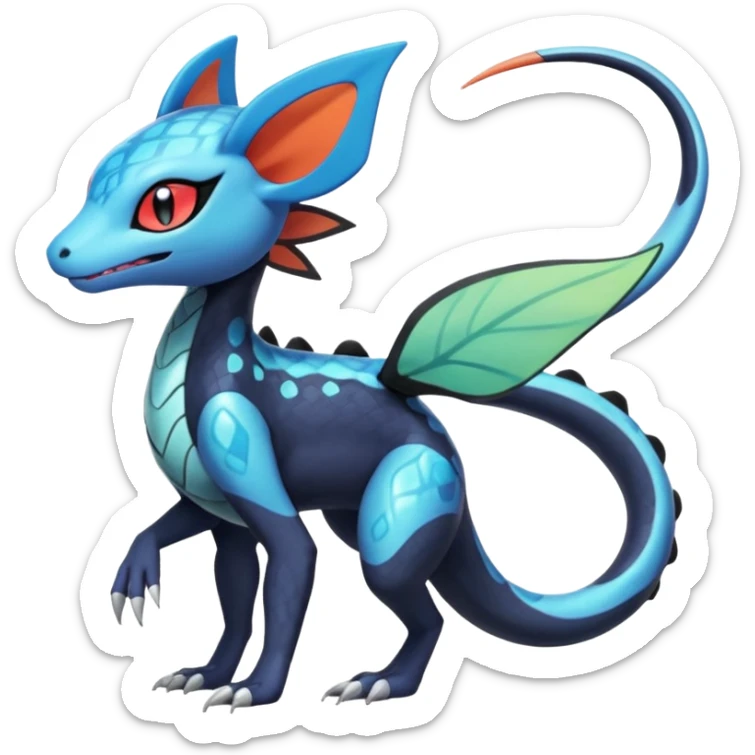 Meloetta-Dewott-Salandit-Nargacuga-Pokémon-Fakémon-fusion-hybrid-creature sticker