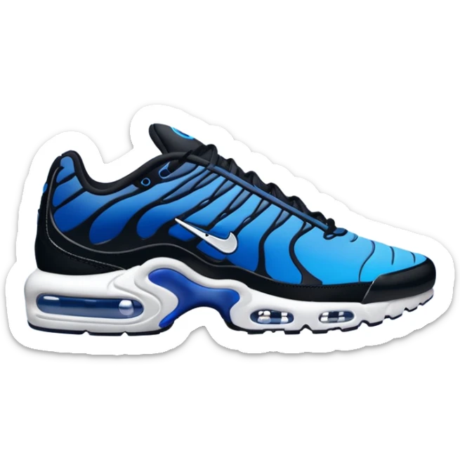 I want you to draw an Air Max Plus with the Nike logo facing right sticker