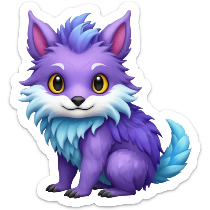 Cool cute fantasy Fionbri-Vernid-creature by griffsnuff & LiLaiRa & Falvie full body sticker