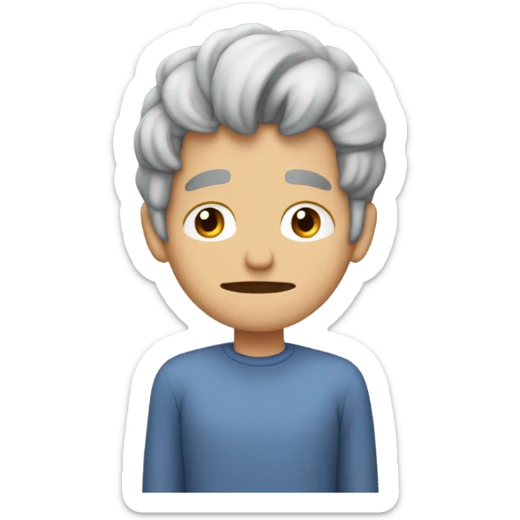 MaleGray hair face palm with no facial air sticker