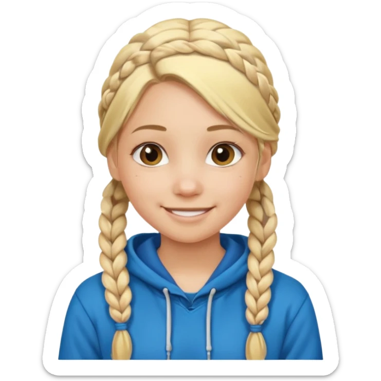 hoodie cover hair blonde girl with braided hair sticker