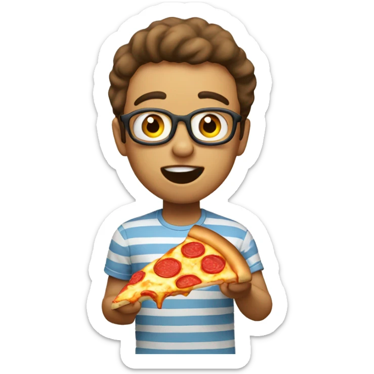 my emoji eating pizza sticker