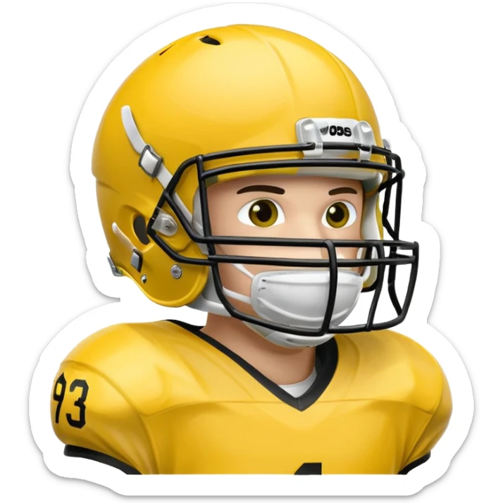 College football player helmet in yellow color sticker