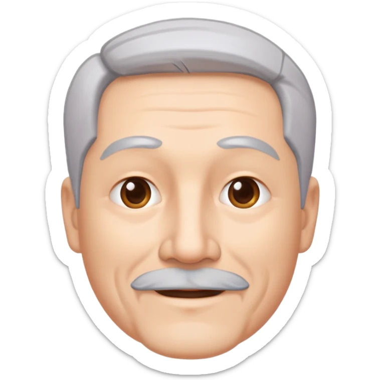 "- Nam
- 50 tuổi
- Da trắng, có nếp nhăn
- Tóc xám
- Cười mỉm, mặt mũm mĩm, râu quai nón
" sticker