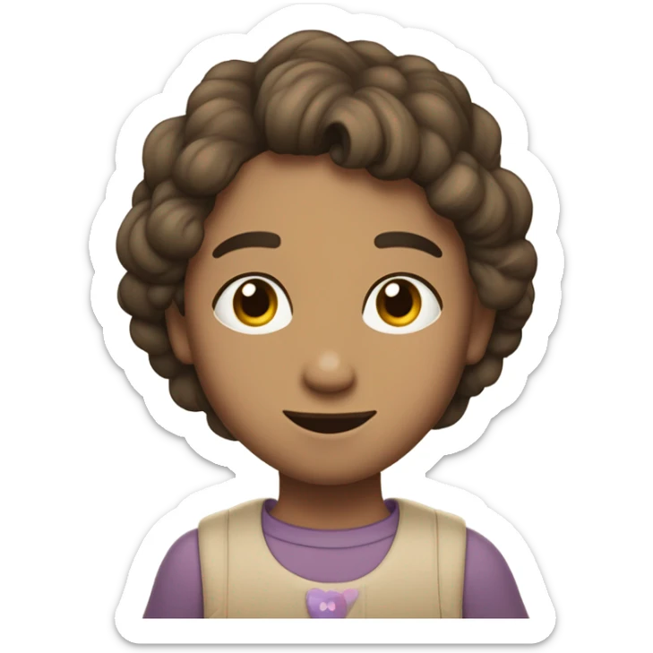 Mama, papá alto, hijo de 5 años, hija adolescente todos de piel blanca y cabellos castaño sticker