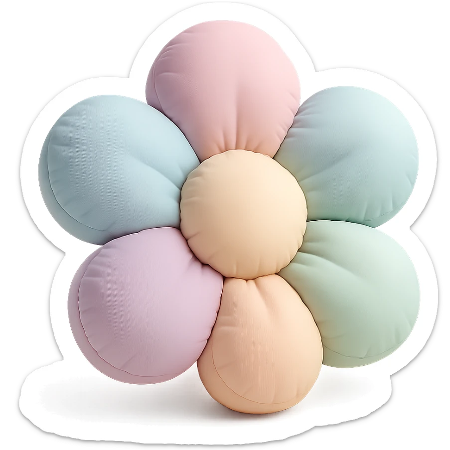 fluffy, soft and plush, pastel colors sticker