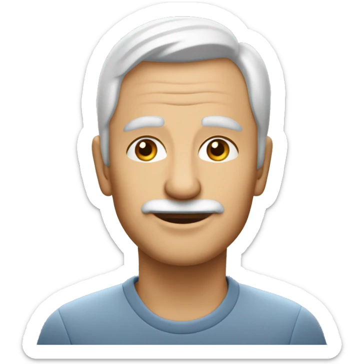 Homme sans cheveux 60 ans heureux avec sa mercedes sticker