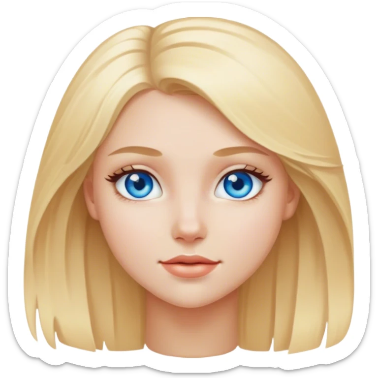 Beautiful girl with blond hair and blue eyes  sticker