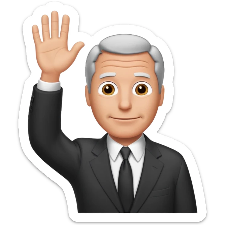 Create an emoji of Epstein waving to the camera in Family Guy style but make it especially like Epstein and not like all old guys sticker
