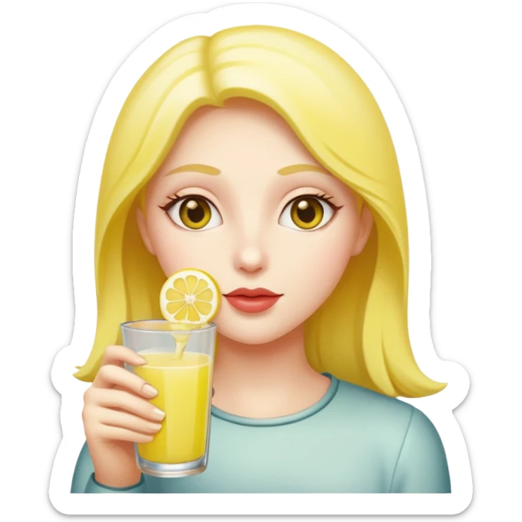 The Rosa roxburghii fruit is personified and then drinks lemon juice. sticker