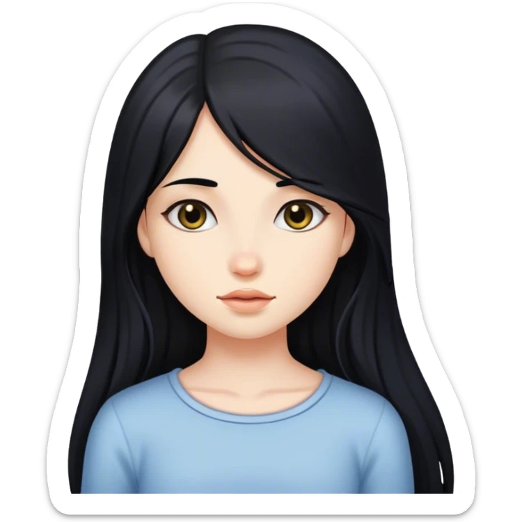 Chica haciendo joja de pelo nero y largo y la piel de color blanca sticker