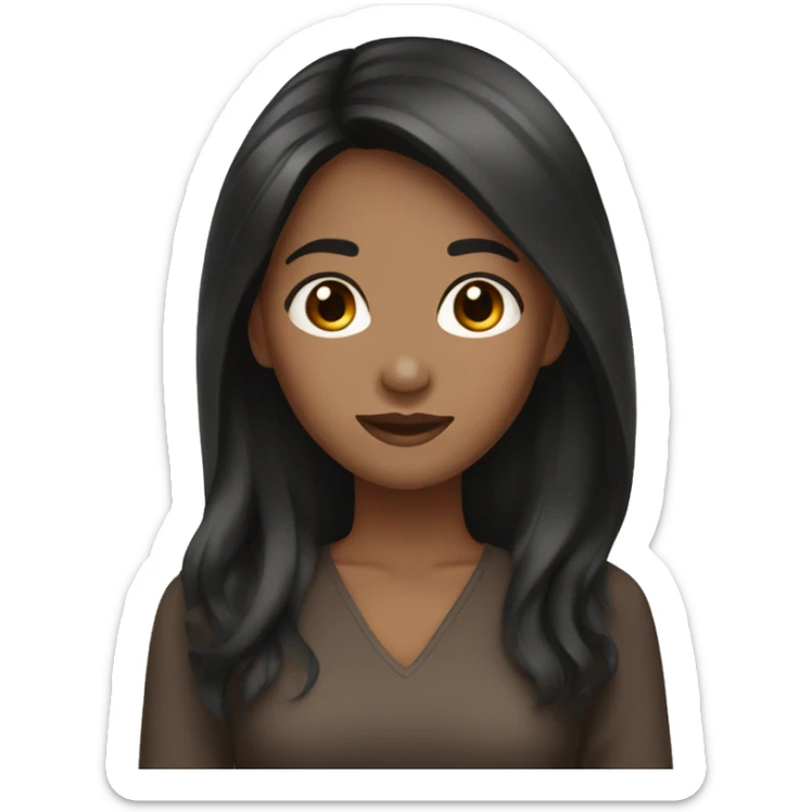 2 black women, dark hair, brown eyes, 1 asian woman, long brown hair, brown eyes sticker