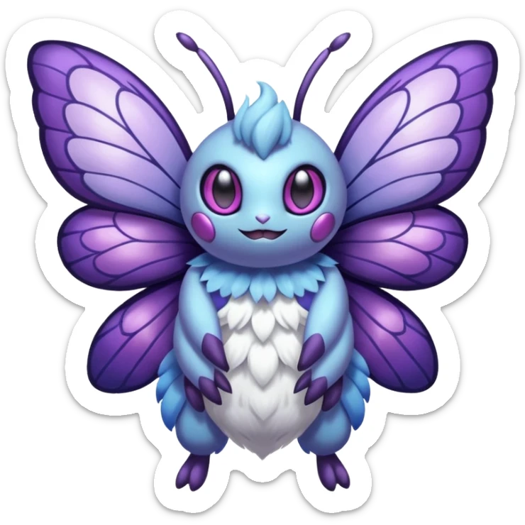 Butterfree-Lunala-Venonat-Fakémon-hybrid-creature (full body)  sticker