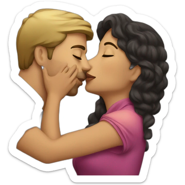 Colombian woman kissing french man sticker