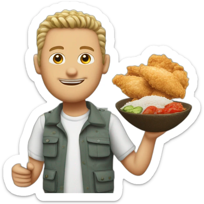 Gazza’s trip to the Gaza Strip fishing rod fried chicken sticker