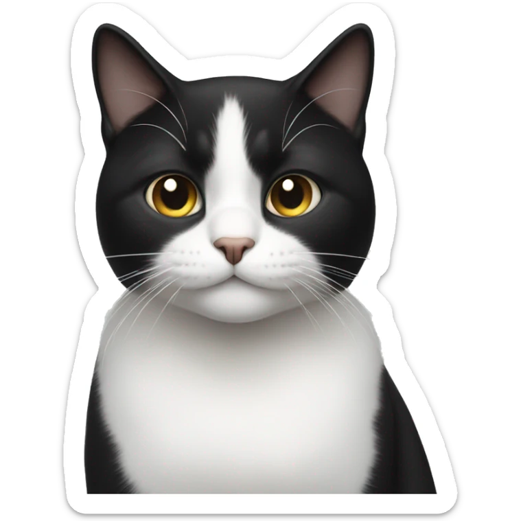 Black and white cat sticker